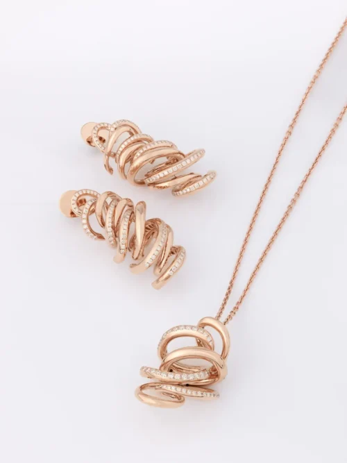 Rose Gold Infinity Loop Designer Pendant Set