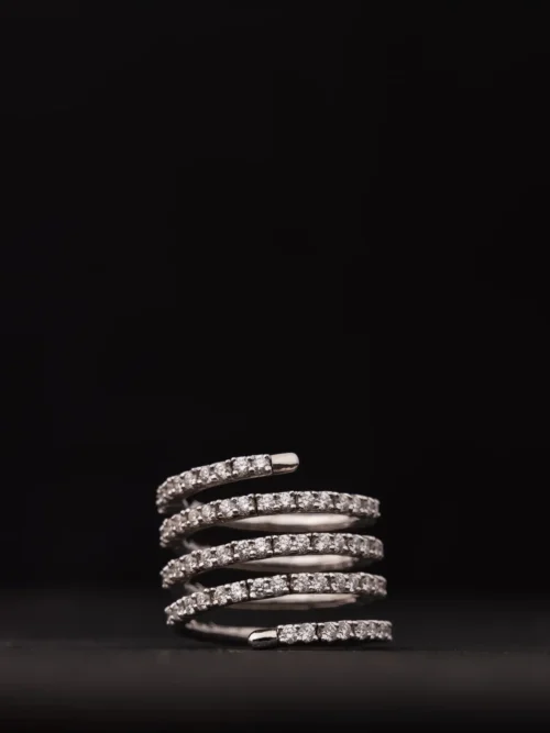 Diamond Multi-Layer Spiral Wrap Ring