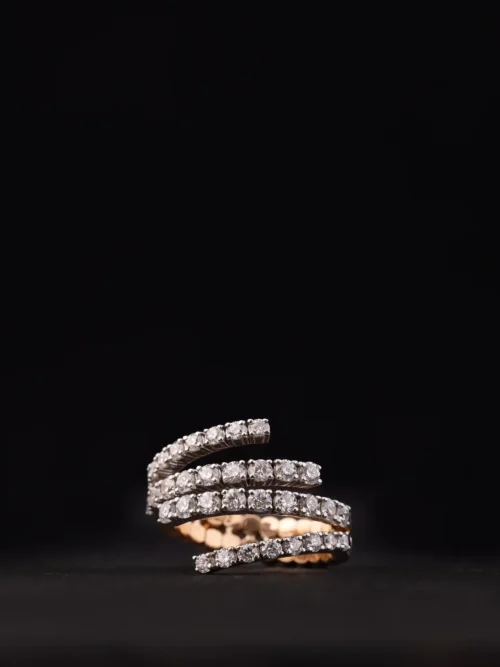 Diamond Spiral Wrap Statement Ring