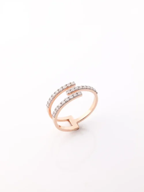 Diamond Open Double Band Ring