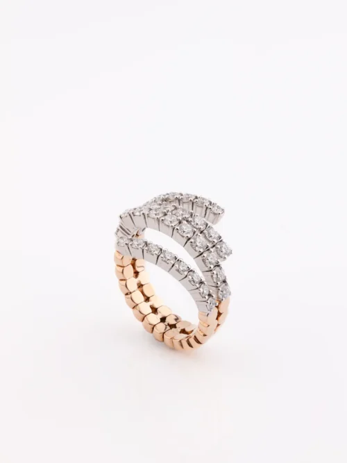 Diamond Crossover Open Band Ring