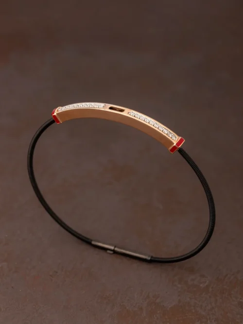 Black Cable & Red Accent Bracelet