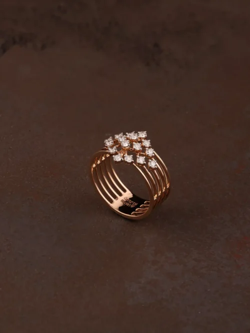 Rose Gold Geometric Sparkle Ring