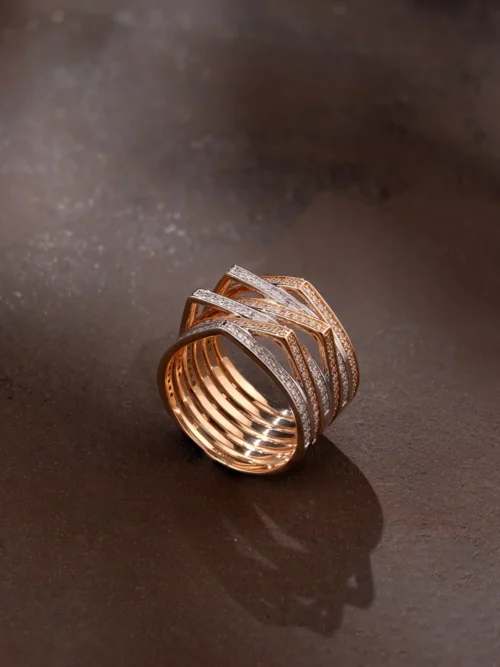 Rose Gold Geometric Stack Ring