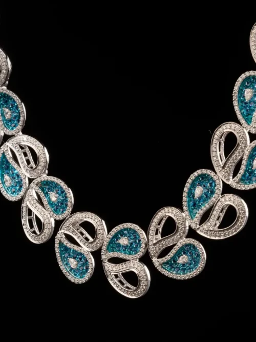 Azure Paisley Elegance Necklace Set