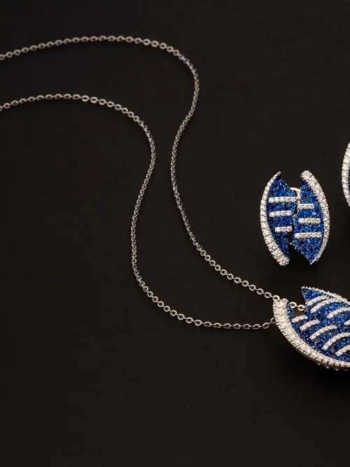 Sapphire Leaf Harmony Jewelry Set