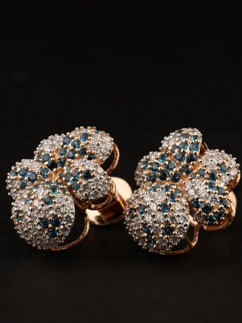 Rose Gold Floral CZ Necklace Set