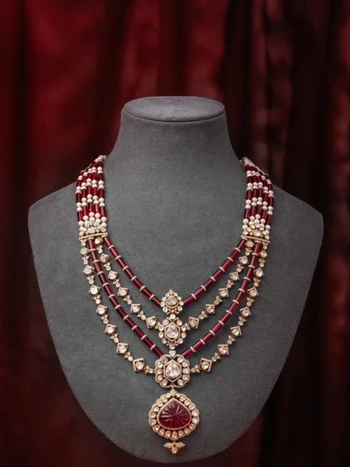 Ruby Red Layered Statement Jewelry Set