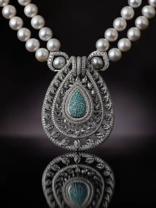 Pearl Strand & CZ Jewelry Set