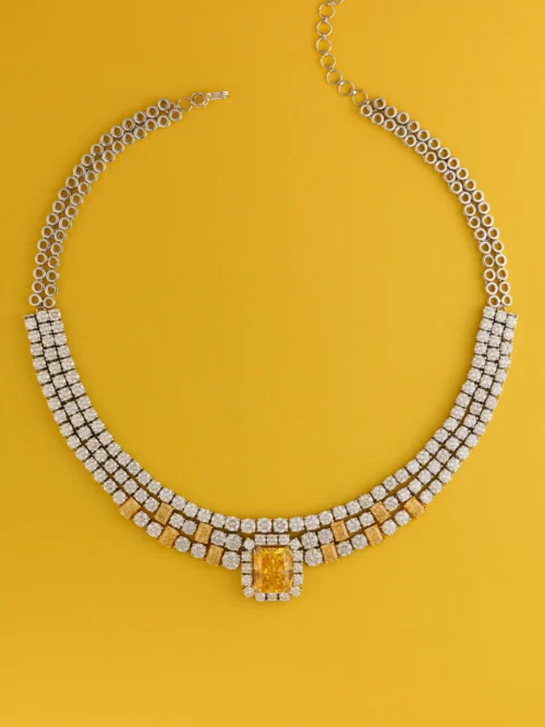 Yellow Solitaire Drop Jewelry Set