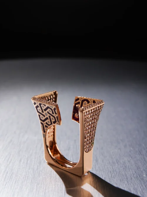 Geometric Open Cuff Statement Ring