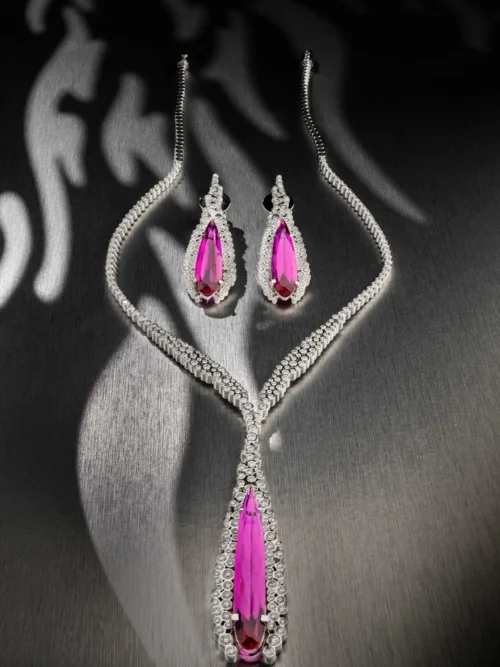 Ruby Teardrop Luxe Jewelry Set