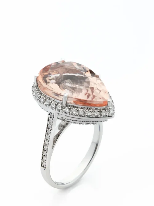 Morganite Heart Statement Ring