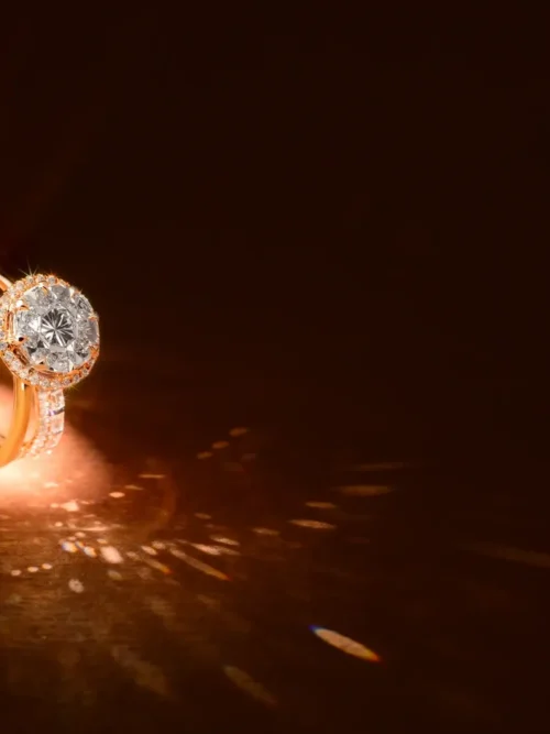 Radiant Split-Shank Stone Halo Ring