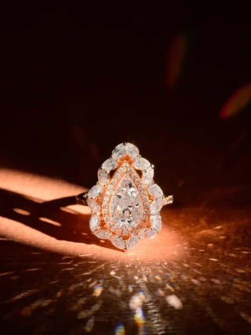 Grand Teardrop Cluster Statement Ring